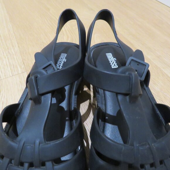 MELISSA Possession Jelly Fisherman Sandal Shoes in Matte Black Chunky Size US 7 - Picture 7 of 10